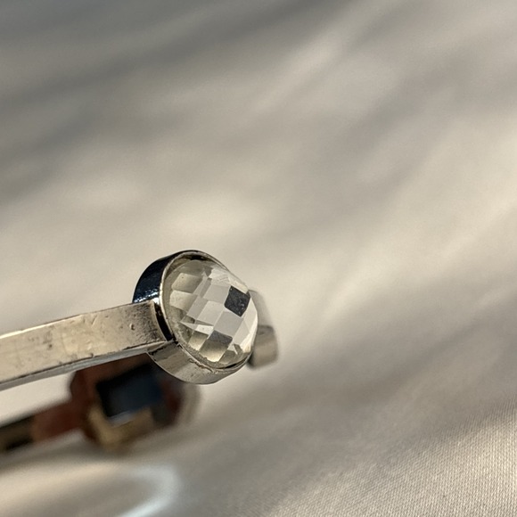 Very Sparkly Bangle Silver Tone Clear Stone Bracelet Bling Glam Stackable Estate - Picture 6 of 16